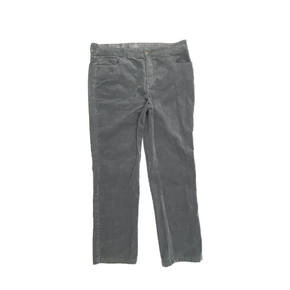 St.‎ John's Bay Straight Leg Women's size 14P Gray Corduroy Pants